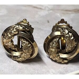 VTG Rolled GoldPlated Clipon Earrings Marked Germany 1/80 18K RGP Entwined Ovals